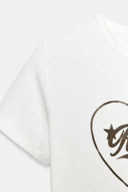 CAMISETA MANGA CORTA TEXTO / Blanco - Zara фото 5