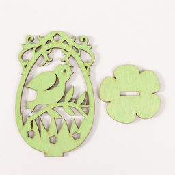 Цена за 3 шт. Декор Пасхальный "Птенчик" 6,5х4,7х10,3 см (набор 2 детали) салатовый