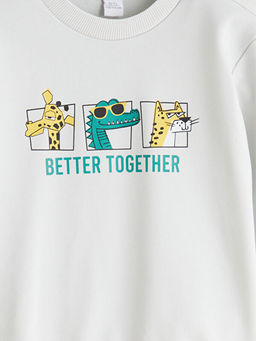 Hayvan Bask?l? Erkek ?ocuk Sweatshirt
