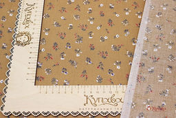 Штапель Весенние букетики на карамельно-коричневом, ш.1.43м, вискоза-100%, 110гр/м.кв - Купава фото 6