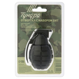 Отвертка с набором бит ТУНДРА граната, 7 предметов