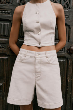 Z1975 DENIM MOM FIT BERMUDA SHORTS - Zara фото 8