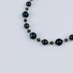 Браслет регулируемый из Агата, Граната и Обсидиана - Радуга самоцветов фото 4