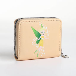 Кошелёк на молнии «Фея земли», отдел для карт, для монет, бежевый