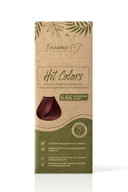 Белита-М HIT COLORS Краска стойкая с мас.оливы и пантенол. тон № 6.66 Королевское бордо