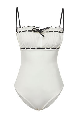 TRENDYOLMILLA Siyah Straplez Baglama Detayl? F?rf?rl? Regular Pretty Mayo TBESS25MA00047  фото 6