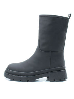 04-C186M BLACK Ботинки зимние женские (натуральная кожа (нубук) натуральный мех) - Фабричный китай фото 12