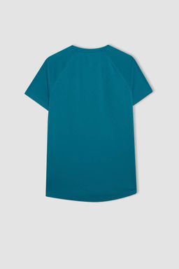 DeFactoFit Облегающая футболка с круглым вырезом для спортсменов из плотной ткани с короткими рукавами  фото 9