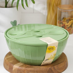 Салатник с крышкой и приборами «Bono», 5 л, цвет МИКС