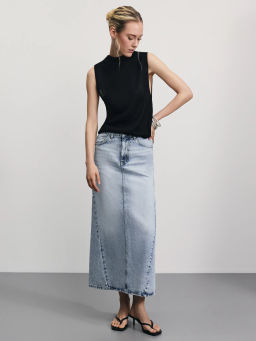 Джинсовая юбка миди / Zarina