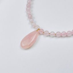 Колье из Розового кварца с кулоном 50 см +