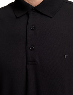 Siyah Slim Fit Pamuk Kar___ml_ D__meli Polo Yaka Basic T-shirt