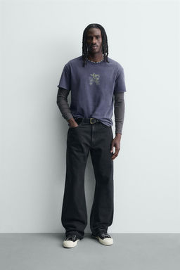 CAMISETA ESTAMPADOS LAVADOS / Azul tinta