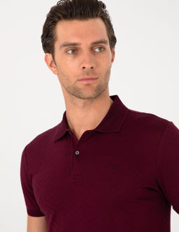 Bordo Slim Fit %100 Pamuk Polo Yaka T-shirt - Cacharel фото 2