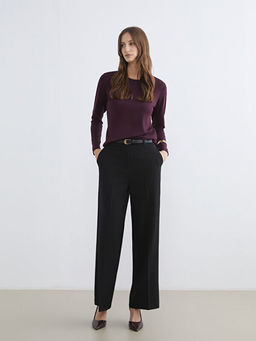 Beli Kemerli Geni? Pa?a Kad?n Pantolon