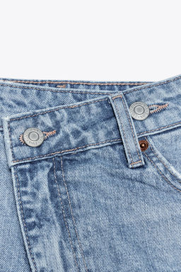 HIGH-WAIST CROSSOVER WAIST TRF MOM FIT DENIM BERMUDA SHORTS - Zara фото 23