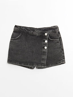 Beli Lastikli K?z Bebek Jean ?ort Etek