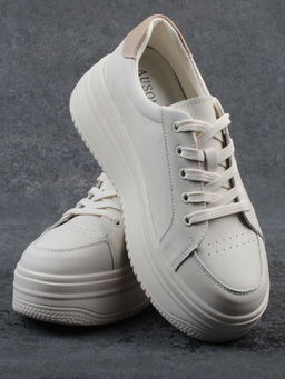 03-YC457-1 BEIGE Кроссовки женские (натуральная кожа)