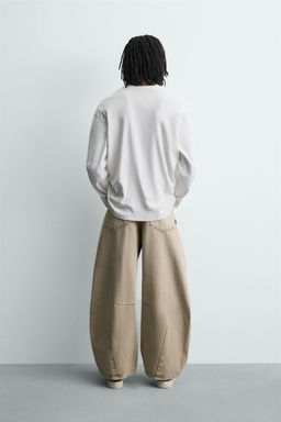 WASHED BARREL FIT TROUSERS - Zara фото 13