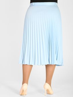 Плиссированная юбка миди с поясом - Almond фото 9