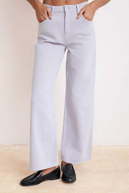 Bej DOKUMLU Yuksek Bel %100 Pamuk Wide Leg Jeans TWOSS26JE00216 - Trendyolmilla фото 7