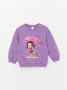 Bisiklet Yaka Niloya Bask?l? K?z Bebek Sweatshirt