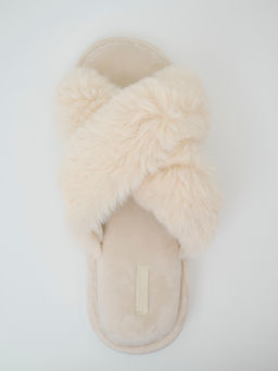 Тапочки домашние Indefini полиэстер кремовый  фото 9