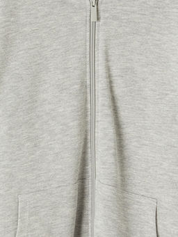 Kap??onlu K?z ?ocuk Fermuarl? Sweatshirt