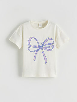 Bisiklet Yaka Bask?l? K?z ?ocuk Ti??rt ve Tayt