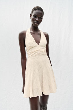VESTIDO CORTO R?STICO HALTER / Crudo medio - Zara фото 2