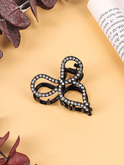 Цена за 6 шт. Крабик для волос «Джун», бант, 4.5 см, чёрный