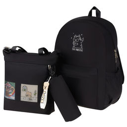 Рюкзак MESHU "Cat" с сумкой-шопером 33*30см и пеналом (MS_65572) 43*30*13см, 1 отделение, 3 кармана, уплотненная спинка