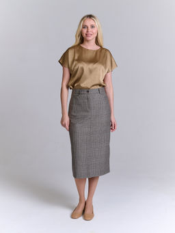 Юбка прямого кроя из костюмной ткани