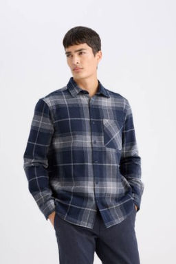 Regular Fit Kareli Flanel Oduncu Uzun Kollu Gomlek