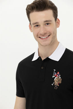 U. S. Polo Assn Мужская черная базовая футболка с воротником-поло - U.s. polo assn фото 10