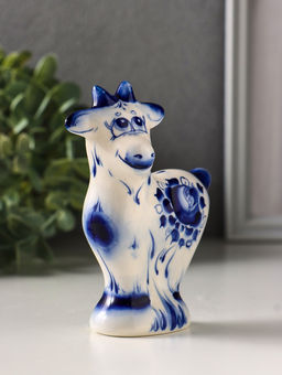 Фигурка фарфор «Козёл Кузя», 11.5 см, гжель