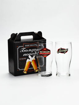 Подарочный набор пивных бокалов «Мегамужик», 2 шт.
