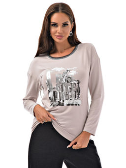 Лонгслив с принтом трикотаж пенье - А+б коллекция фото 2