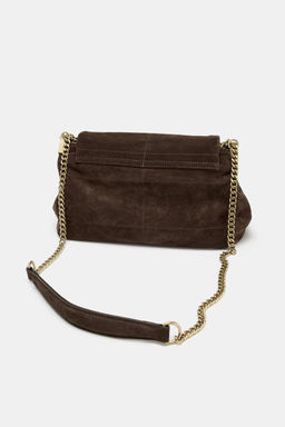 SPLIT SUEDE LEATHER SHOULDER BAG
