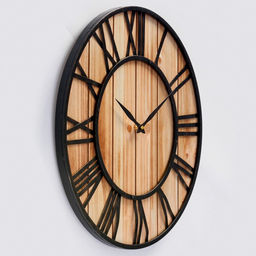 Часы настенные интерьерные «Атакор», серия: Лофт, дерево, металл, бесшумные, плавный ход, d=50 см, от батарейки 1хАА