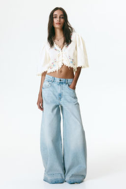 Blusa cropped bordada - H&m фото 2