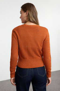 TRENDYOLMILLA Kiremit Crop Bluz-H?rka Tak?m Triko H?rka TWOAW25HI00199  фото 5