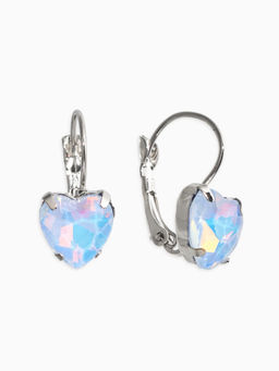 Серьги "Сердечки" лунные, цвет светло-фиолетовый в серебре