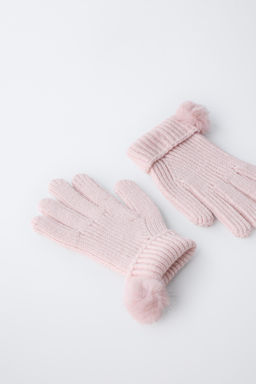 KNIT GLOVES WITH POMPOM - Zara фото 2