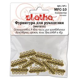 Zlatka Коннектор MFC-10 11 х 25 мм 10 шт 01 под античное серебро  фото 3