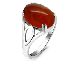 Кольцо из серебра сердолик, МЦВ224