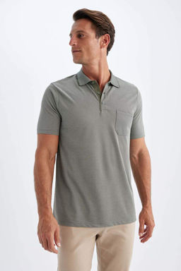 Футболка-поло из пике стандартного кроя с короткими рукавами - Defacto фото 3