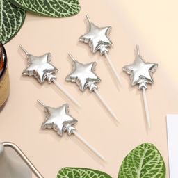 Свечи для торта 5 шт. «Воздушный шарик. Звезда». серебряные