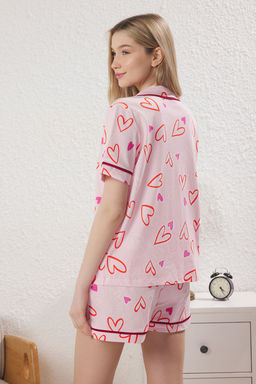 Trendyolmilla Pembe %100 Pamuklu Kalpli Biyeli Sortlu Orme Pijama Tak?m? THMSS25PT00344  фото 5