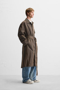 WAXED-FINISH WASHED COAT - Zara фото 4